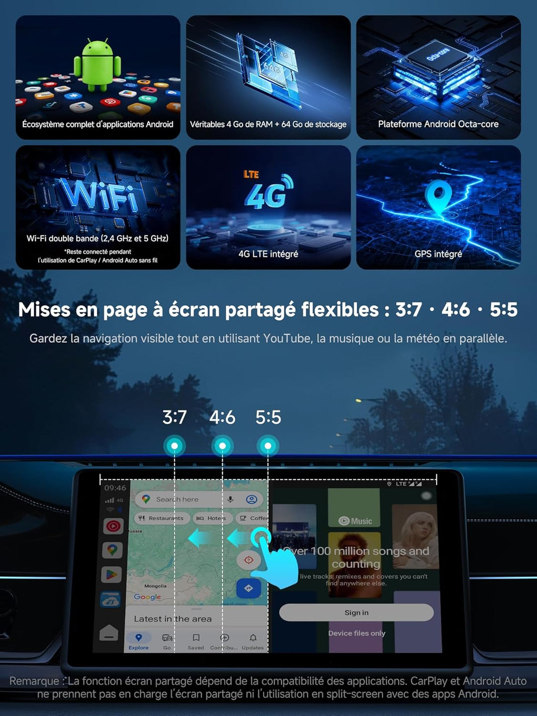 AI Box 8G+128G Android 13 Wireless CarPlay/Android Auto Adapter, HDMI, 4G LTE. Set mit AC-HD21F 1080
