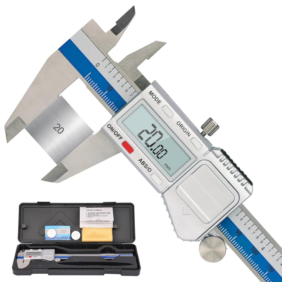 Digitaler Messschieber, IP54 wasserdicht, professionell, Mikrometer aus Stahl, 150 mm/6 Zoll, Metall