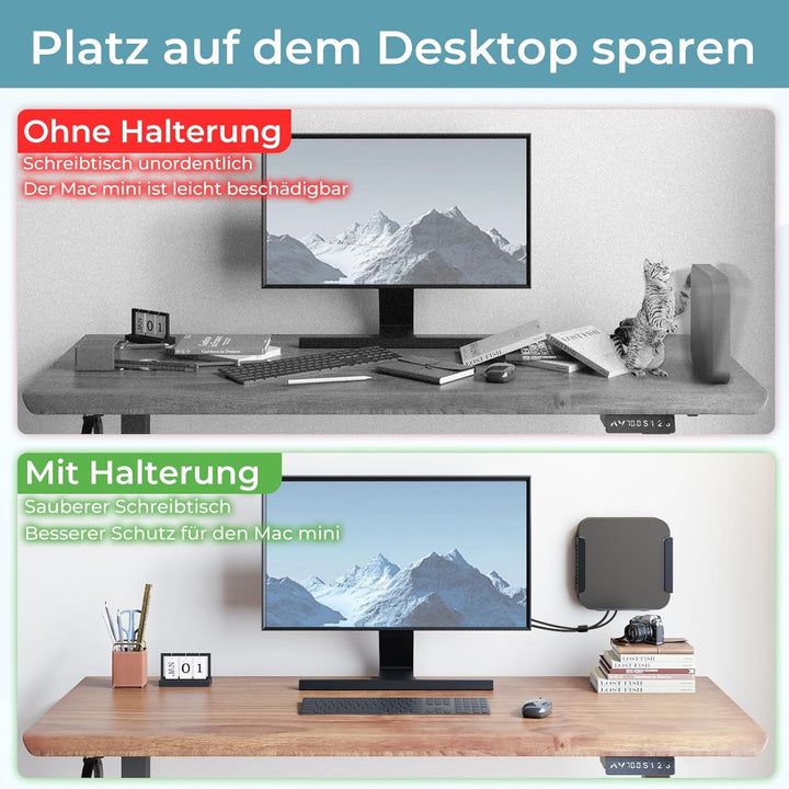 Metall Halterung Kompatibel mit Mac Mini M1, M2, M2 Pro Mini VESA/ Wand/ Untertisch Halterung für Ma