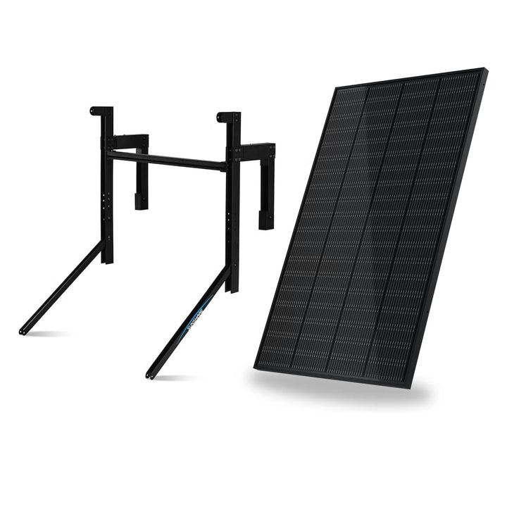 RAY 200W Full Black Solarmodul inkl. Beton-Balkon-Halterung – TopCon N-Typ – 25% Wirkungsgrad – Plug