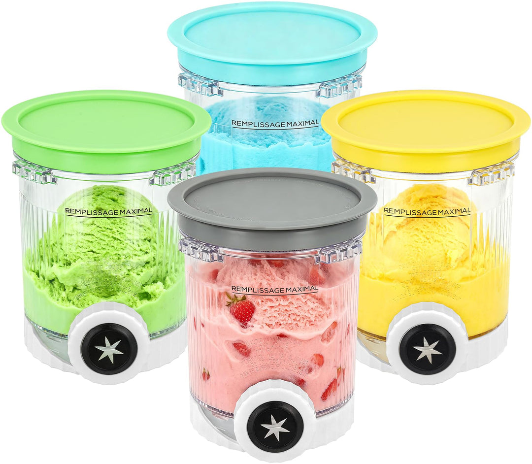 4 Stück Behälter für Ninja Swirl Behälter Kompatibel mit Ninja Swirl CREAMi 480ML Tubs Zubehör für d
