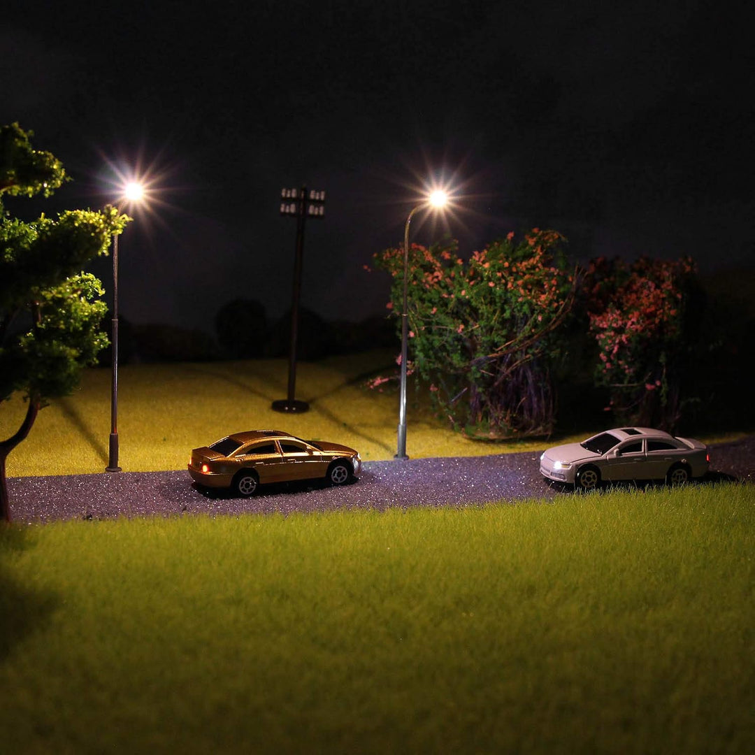 Evemodel 12 STK. Spur H0 TT Model beleuchtete Autos mit 12V LED Leuchten für Gebäude Layout 12V Neu