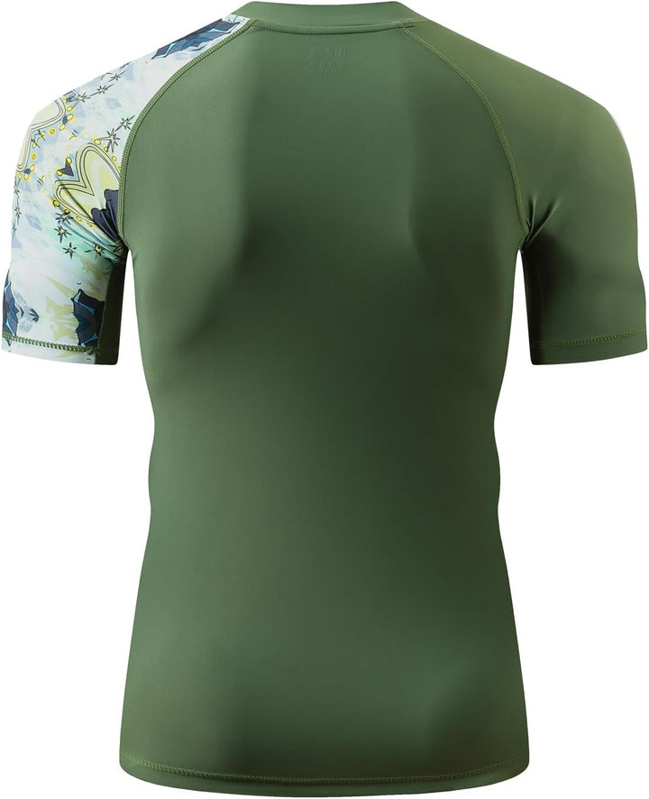 HUGE SPORTS Herren Splice UV Sonnenschutz UPF 50+ Skins Rash Guard Short Sleeves Aborigine M, Aborig