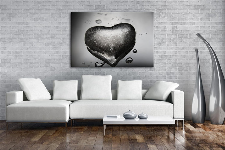 deyoli eiskaltes Herz im Format: 80x60 als Leinwandbild, Motiv fertig gerahmt auf Echtholzrahmen, Ho