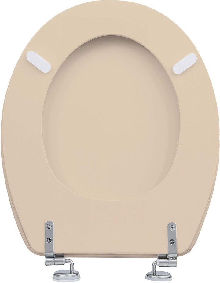 Cornat WC-Sitz "Telo" - Schlichter Look in beige - Hochwertiger Holzkern - Komfortables Sitzgefühl -