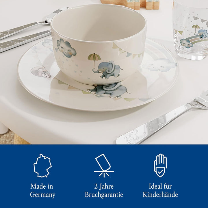 Villeroy & Boch – Boho Kids "Walk like an elephant" Kindergeschirr-Set 7 teilig, Spülmaschinenfest,