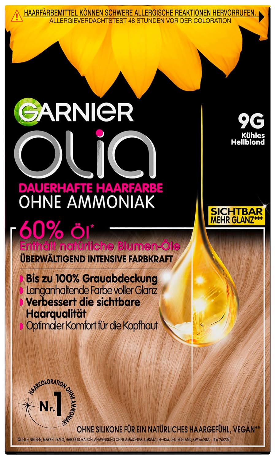 Garnier Olia Dauerhafte Haarfarbe ohne Ammoniak, Mit pflegenden und natürlichen Ölen, Vollständige G
