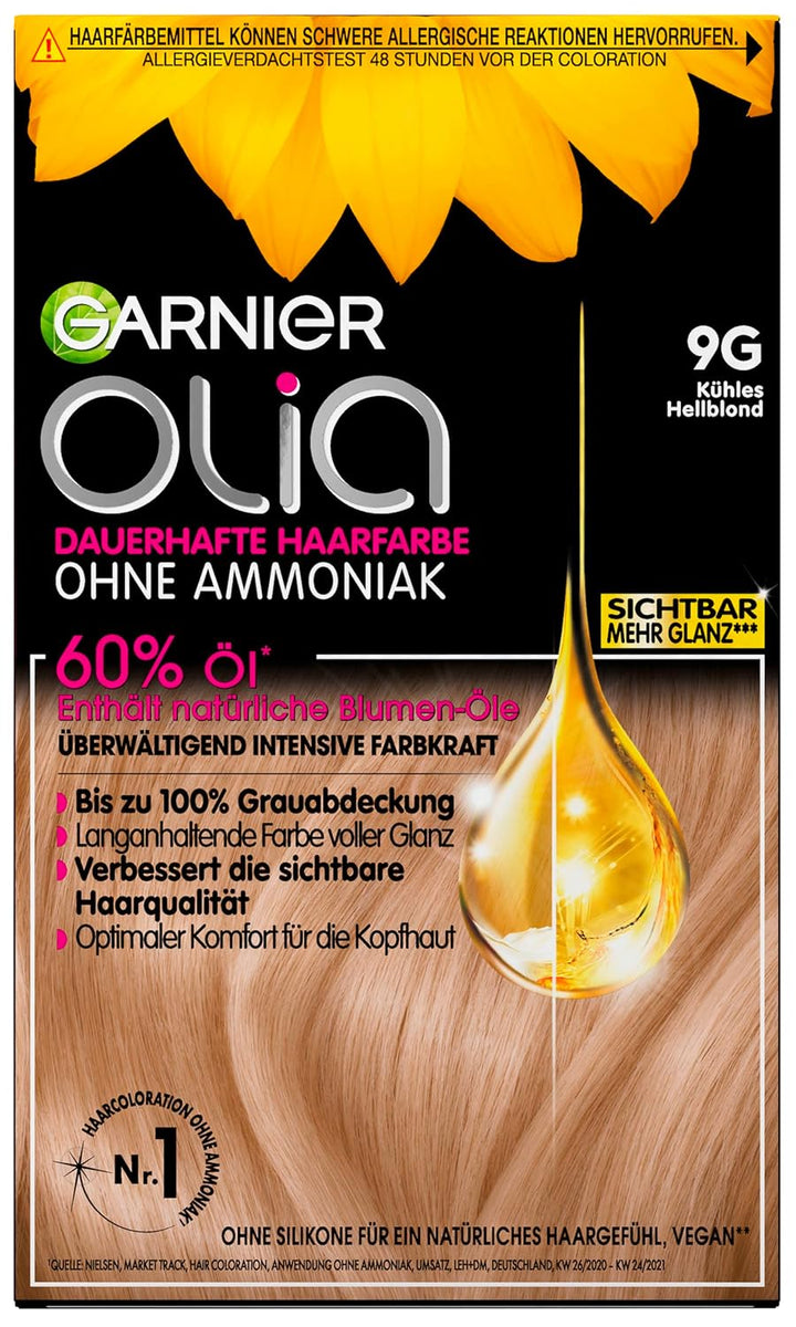 Garnier Olia Dauerhafte Haarfarbe ohne Ammoniak, Mit pflegenden und natürlichen Ölen, Vollständige G