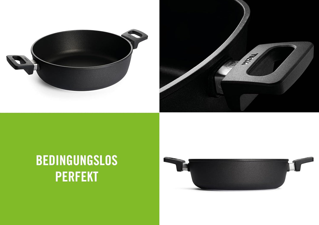 Woll Nowo Titanium Kasserolle, Ø 28 cm, 8 cm hoch, 4.5 Liter, mit 2 Seitengriffen - Geeignet für Cer