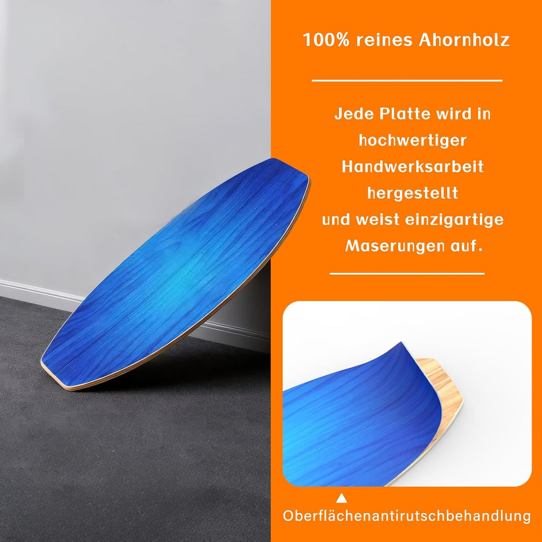 Balance Board Erwachsene,Holz Balance Board Set Mit Korkrolle,Kork Halbkugel und Gummiball,Balance-T