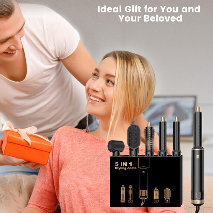 Hair Styler Set 5 in 1 Hairstyler 5 in 1 mit Rundbürstenföhn, Warmluftbürste, Föhnbürste, Haartrockn