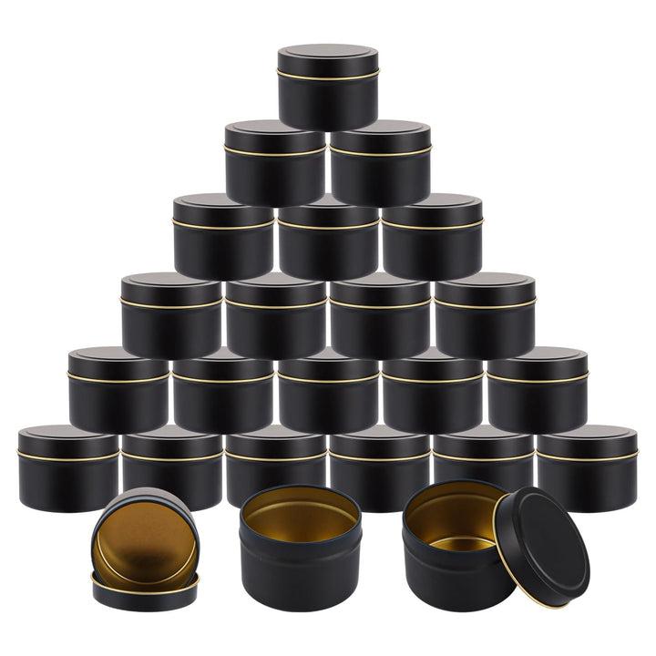 24 Stück Kerzendosen, 120ml Kerzenbehälter Schwarz Leere Kerzendosen aus Metall, Wiederverwendbare R