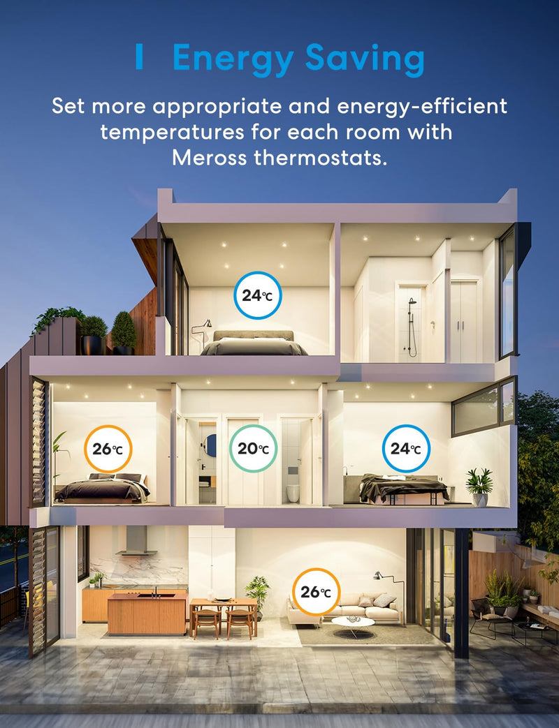 Meross WLAN Heizungsthermostat kompatibel mit HomeKit, smartes Heizkörperthermostat benötigt Hub, ko