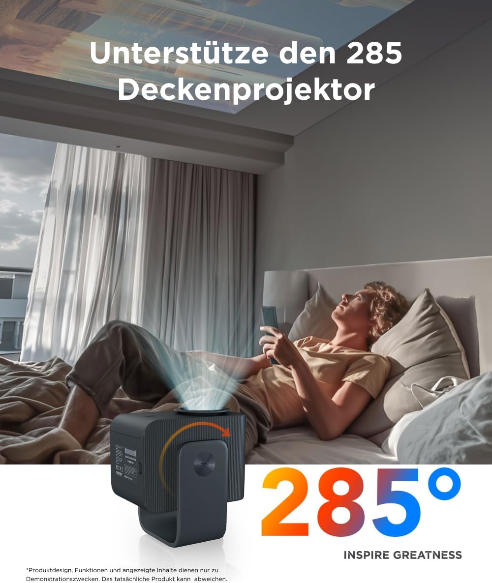 TCL C1 GTV Mobiler Projektor, Native 1080p-Auflösung, Gimbal integriert, Lizensiert von Netflix, WLA