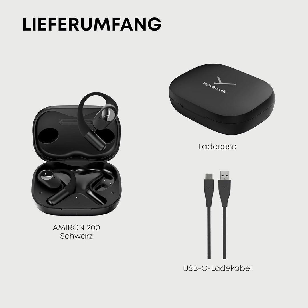 beyerdynamic AMIRON 200 offene True Wireless-Ohrhörer, Sportkopfhörer mit ergonomischen Ohrbügel, 36