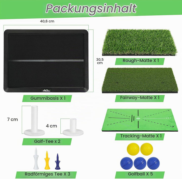 MoKo Golf-Schlagmatte, Golfmatte mit Schwungbahn-Feedback, Zusätzliche Austauschbare Trainingsmatten