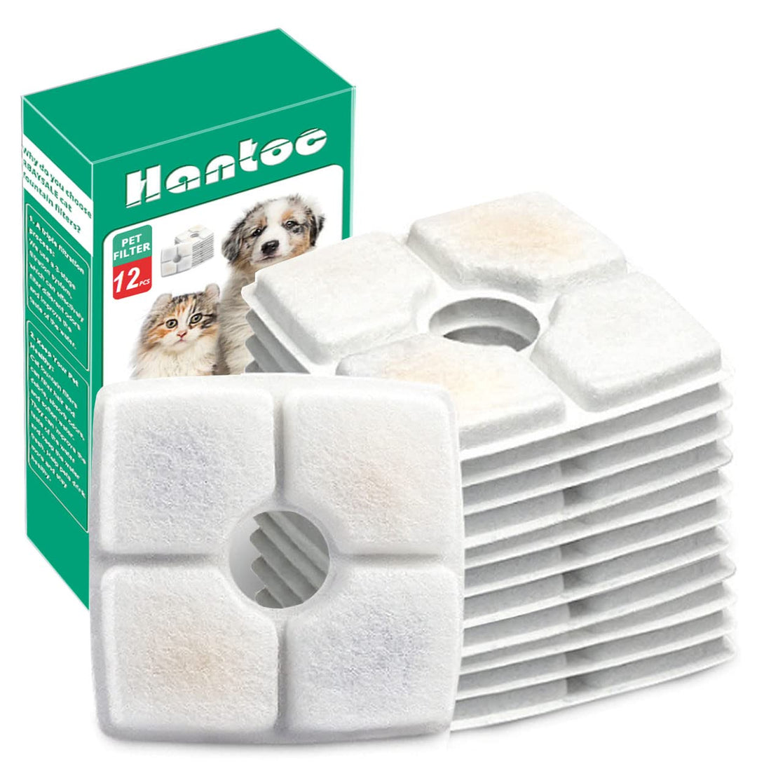 12 Stück Ersatzfilter für Trinkbrunnen, Katzenbrunnen Filter für Katzen und Hunde Cat Fountain Ersat