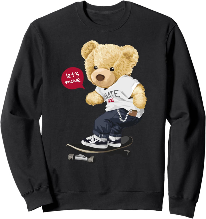 Skater Bär auf Skateboard Sweatshirt