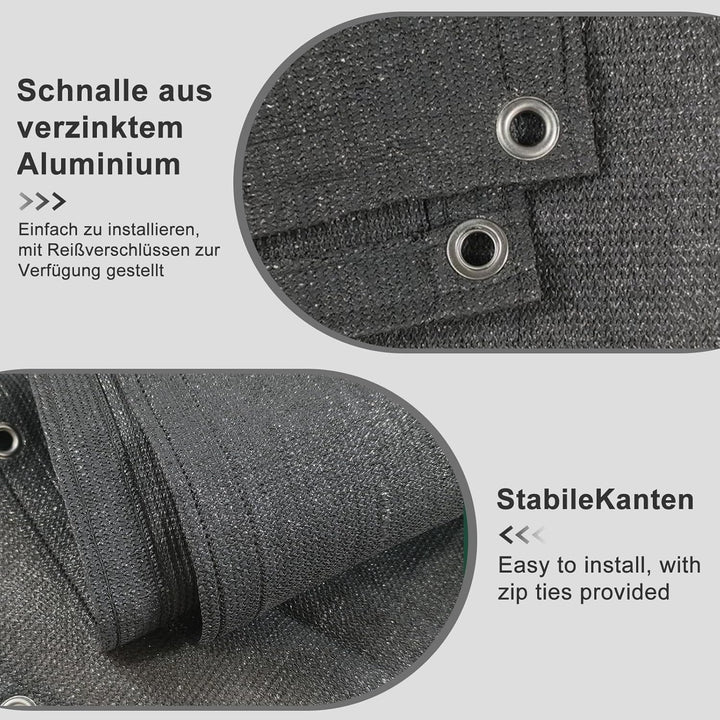 HENG FENG Balkon Sichtschutz 1x4m，HDPE Balkonverkleidung wetterfest, UV-Schutz, Atmungsaktiv,mit Kab