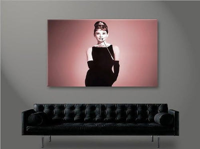 islandburner Bild Bilder auf Leinwand Audrey V2 Hepburn 1p XXL Poster Leinwandbild Wandbild Dekoarti