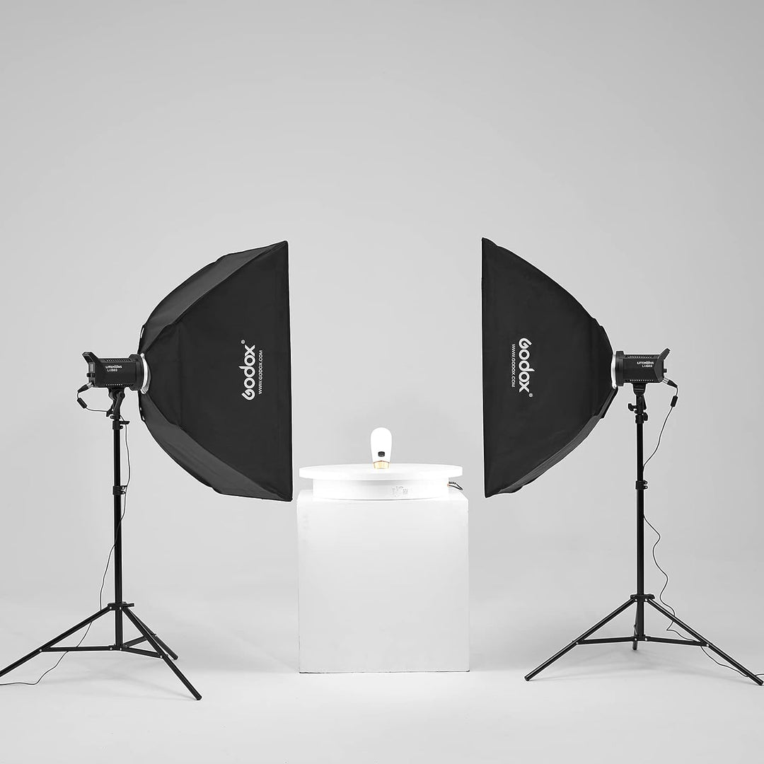 2 Pack GODOX LA150D LED Videolicht Kit, Litemons LED Continuous Light mit Softbox Lichtstative für F
