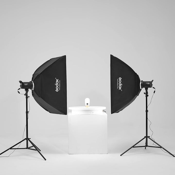 2 Pack GODOX LA150D LED Videolicht Kit, Litemons LED Continuous Light mit Softbox Lichtstative für F