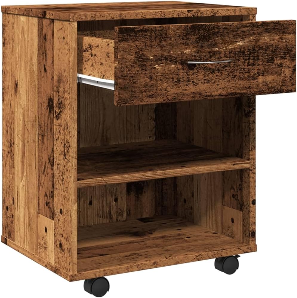 vidaXL Rollcontainer, Aktenschrank mit Stauraum, Rollschrank für Büro Arbeitszimmer, Bürocontainer B