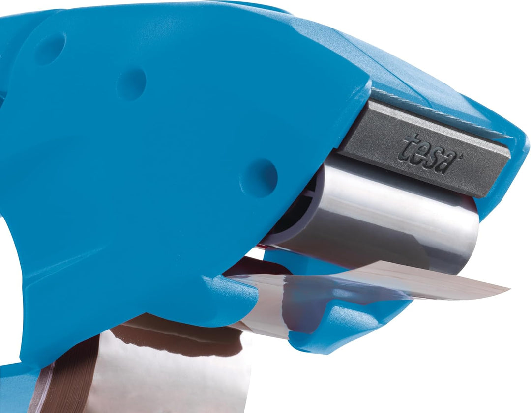 Tesa Packband Handabroller Pack ‘n‘ Go, Blau, inkl. 1 + 5 Rollen tesapack PP in braun, 50m:50mm