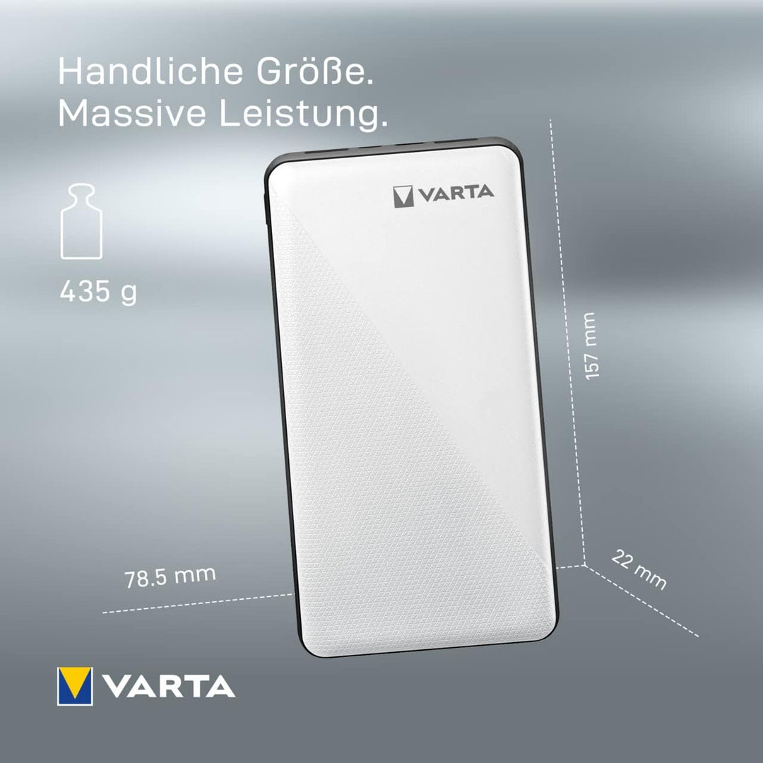 VARTA Power Bank 20000mAh, Powerbank Energy mit 4 Anschlüssen (1x Micro USB, 2x USB A, 1x USB C), ko