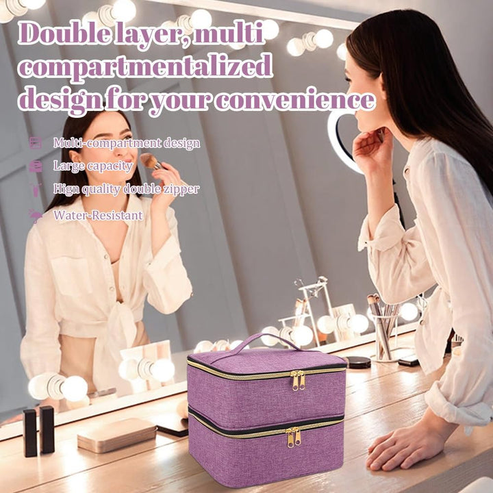 Nagellack Aufbewahrung Tasche Doppelschicht Nagellacktasche Lila Nagel Taschen Nagellack Organizer W