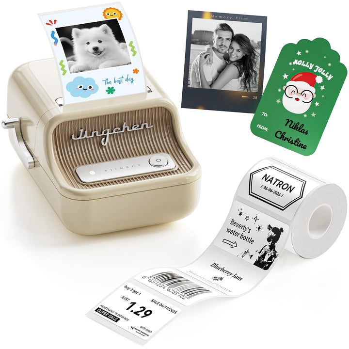 NIIMBOT B21Pro Etikettendrucker mit Grösseres Etiketten, 300 DPI HD Etikettiergerät, Fotodrucker für