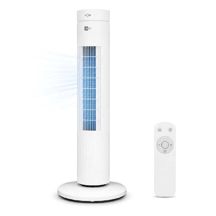 aeco AirX SPIN Turmventilator mit Fernbedienung 3 Geschwindigstufen 7H Timer 35w mobiler Lüfter Oszi