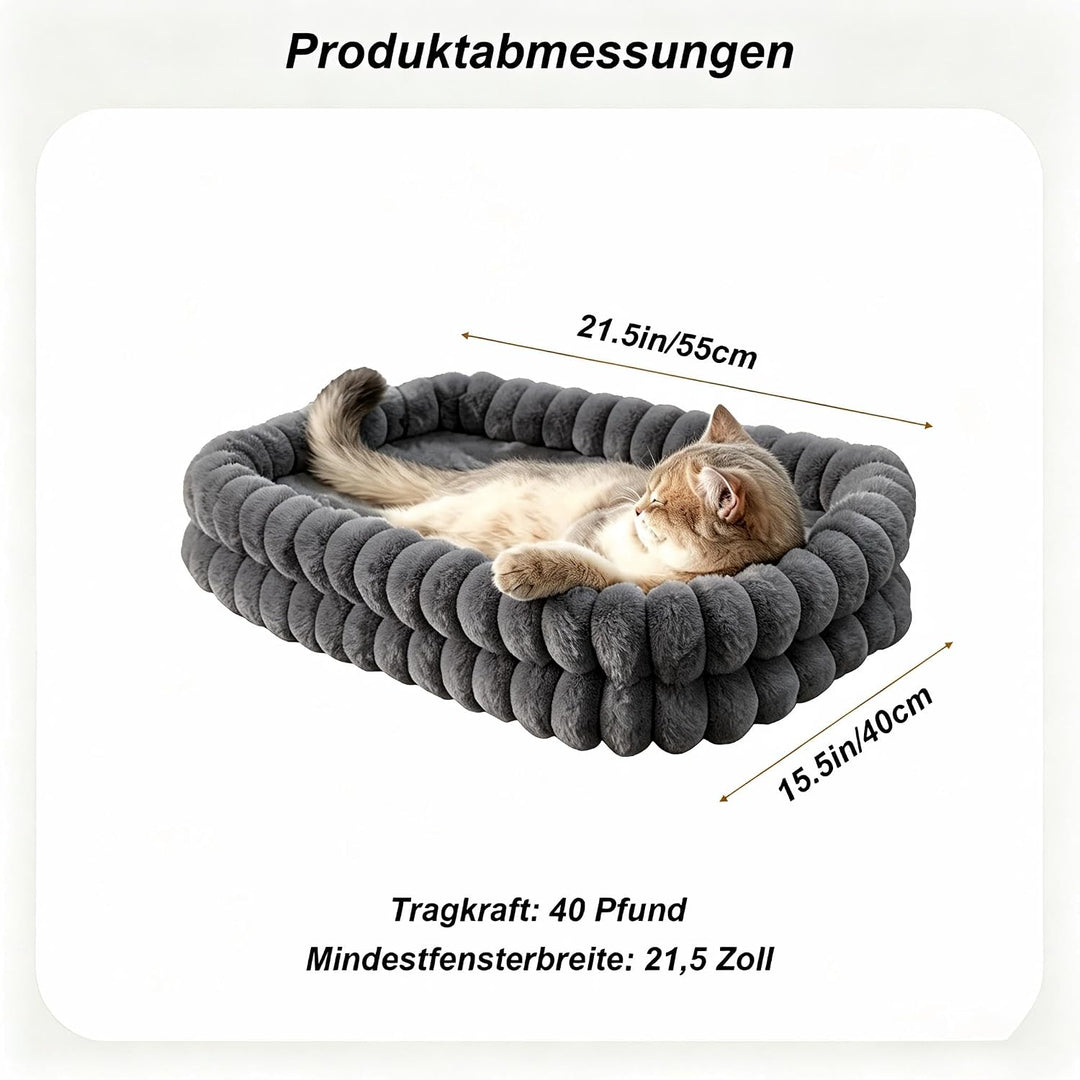 Fensterliege mit Saugnäpfen, Faltbare Katzen Hängematte für Fenster, Weiches Wendekissen Abnehmbar &amp;