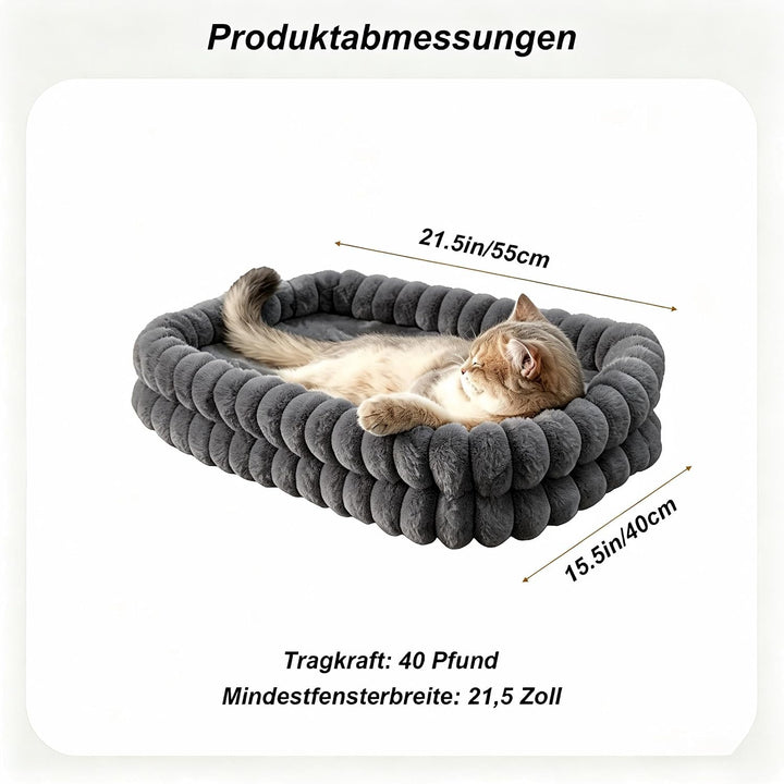 Fensterliege mit Saugnäpfen, Faltbare Katzen Hängematte für Fenster, Weiches Wendekissen Abnehmbar &amp;