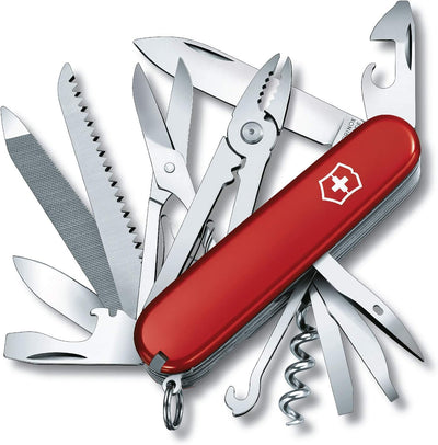 Victorinox Taschenmesser Handyman (24 Funktionen, Kombizange, Holzmeissel, Metallsäge) rot & Dual-Me