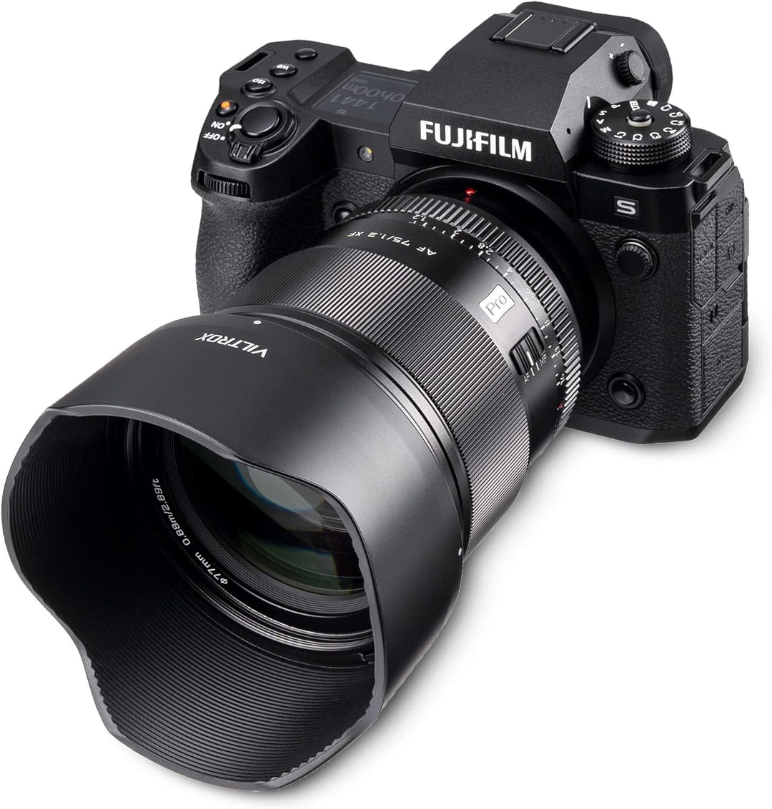 VILTROX 75mm PRO F1.2/f1.2 X Mount Ultra Wide Angle Lens,Autofocus APS-C Lens for Fujifilm X-Mount C