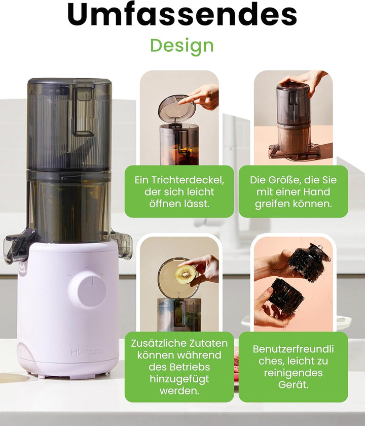 HUROM | Slow Juicer | Entsafter Gemüse und Obst | H310A | Elektrische Kaltpresse | Ruhiger Motor | L