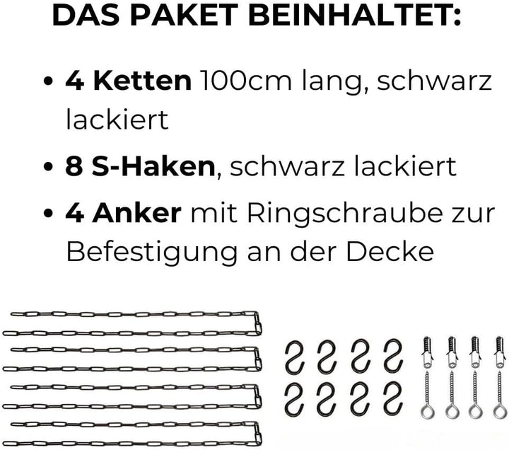 YELLOO - Pflanzenregal Indoor Outdoor, Balkon Deko, Blumenständer Metall Hängendes Regal mit Ketten