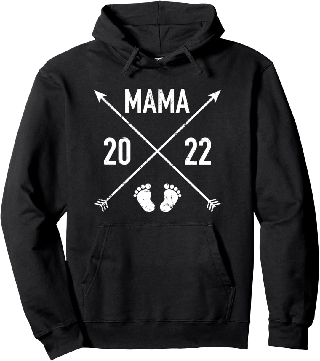 Mama 2022 Hipster werdende Mutter Pullover Hoodie