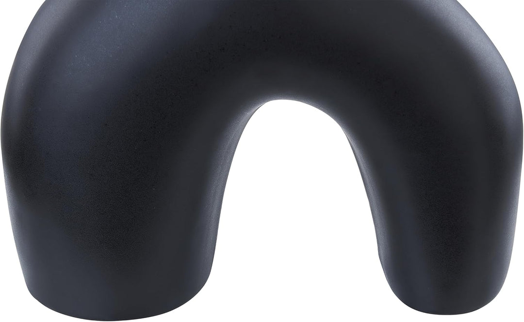 Dekorative Blumenvase Keramik Wohnzubehör 30 cm Schwarz Lamia