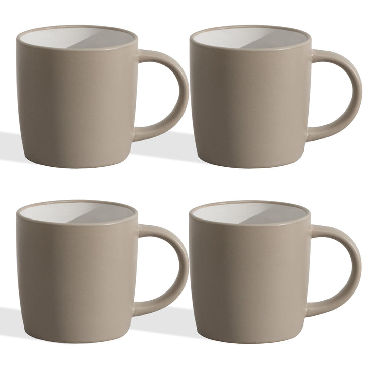 Hausfelder Dining Steingut Geschirr Set 4 Personen, Kaffeetassen Tassen 4-tlg, 4 Kaffeebecher Teetas