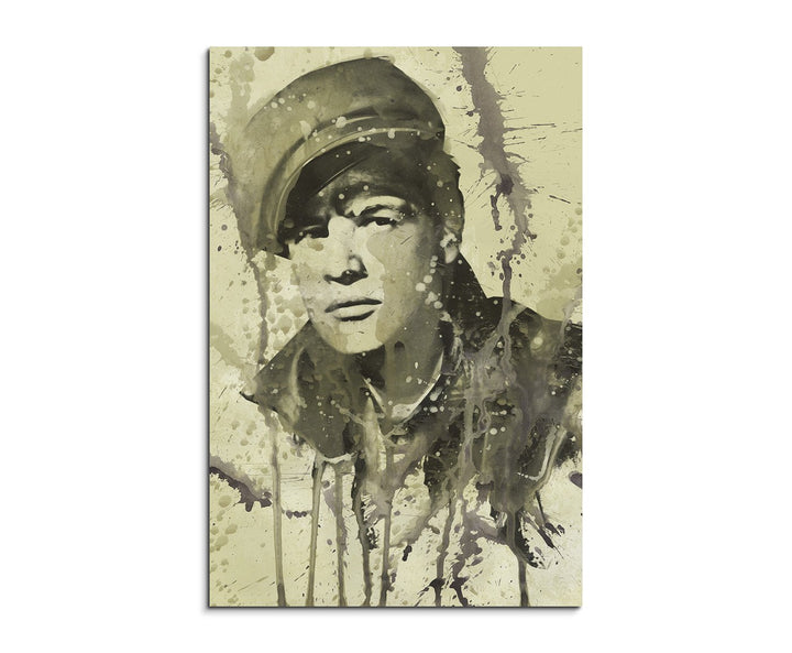Marlon_Brando_V_90x60cm Splash Art Paul Sinus Aquarell, Gemälde, Kunstbild auf Leinwand