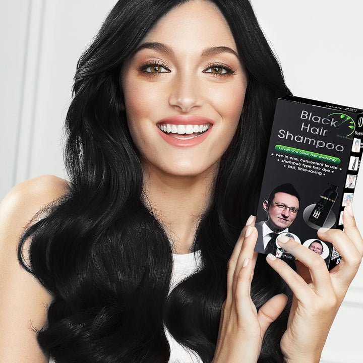 Instant Black Hair Shampoo Haarfärbeshampoo Für Männer & Frauen- Einfach Zu Benutzen -100% Grauabdec