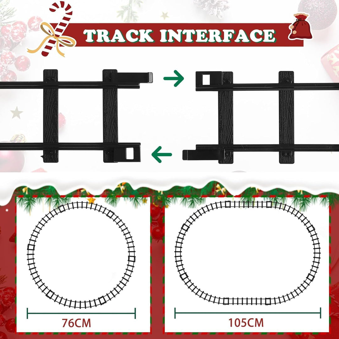 Niumowa Weihnachtszug-Set, Eisenbahn Kinder Elektrisch mit Sounds, Weihnachtszug um den Weihnachtsba