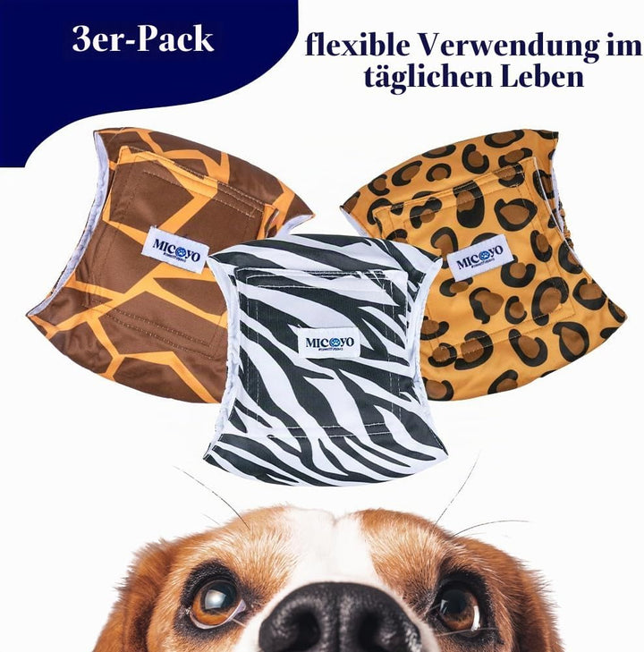 MICOOYO waschbare Bauchbänder für Rüden, wiederverwendbare Hundewindeln, saugfähig, mit verstellbare