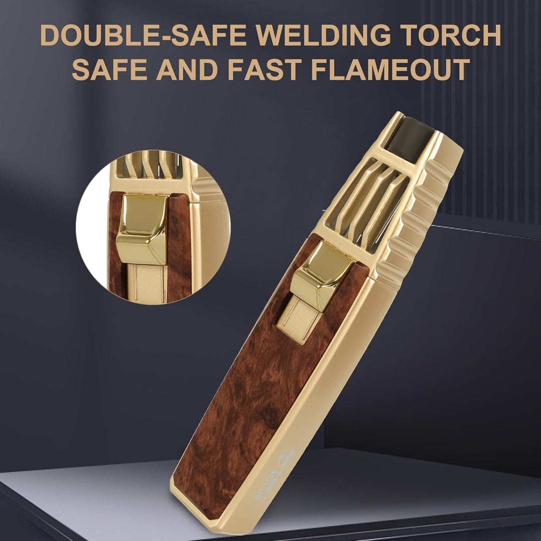 Butan Fackel Feuerzeug, Nachfüllbare Küche Kochen Fackel Windproof Fackel Schlag Fackel zum Backen C