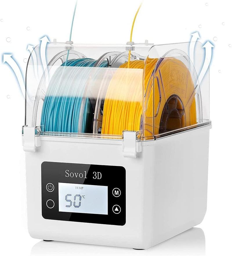 Filament Trockner, Sovol 3D Upgraded Trockenbox Heizung Dryer Box Aufbewahrungsbox 2KG Halter für PL