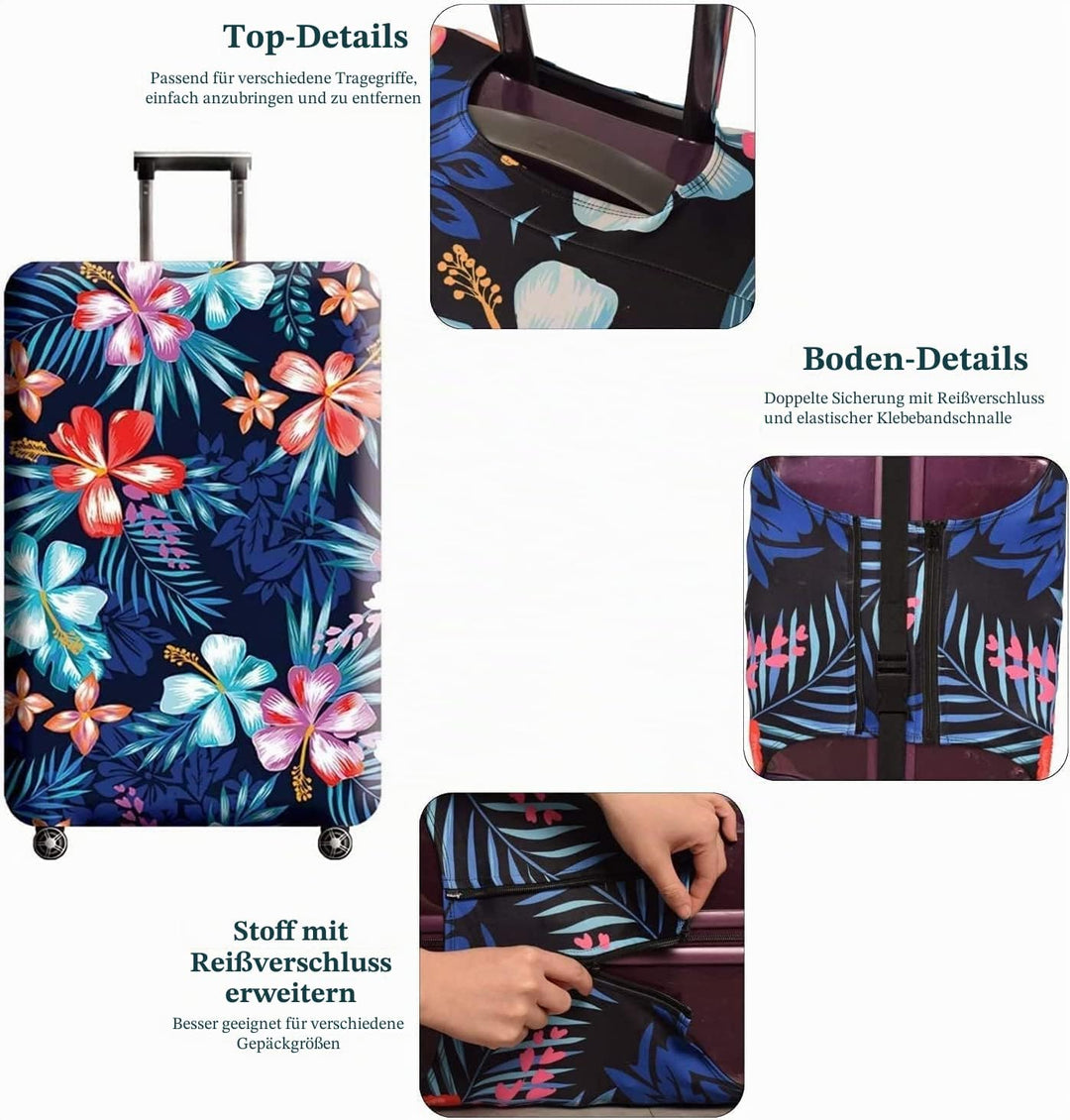 Gepäckabdeckung, waschechter Schutzkoffer-Cover - Reise-elastischer Spandex-Koffer-Protector Für Gep