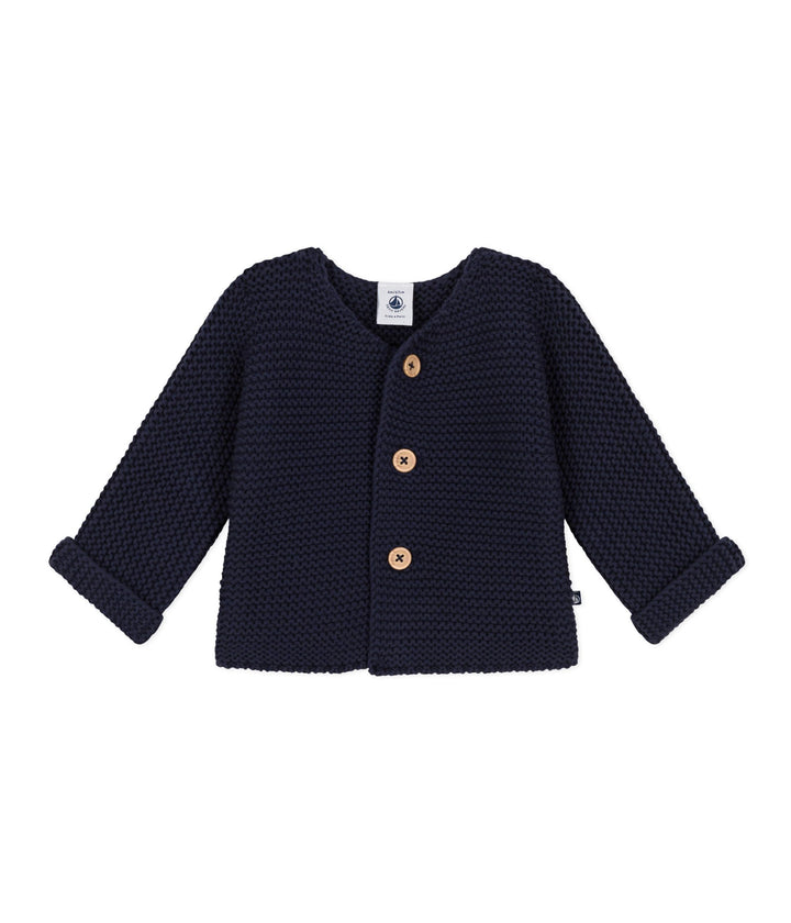 Petit Bateau Unisex Baby Strickjacke 3 Monate Blau Smoking, 3 Monate Blau Smoking