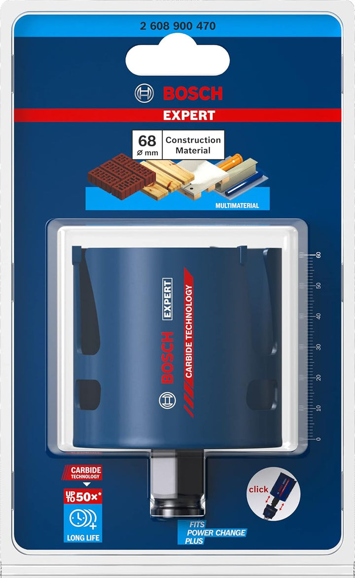 Bosch Accessories 1x Expert Construction Material Lochsäge (für Weichholz, Ø 68 mm, Zubehör Schlagbo